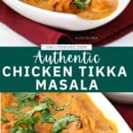 Pinterest Graphic for Authentic Chicken Tikka Masala