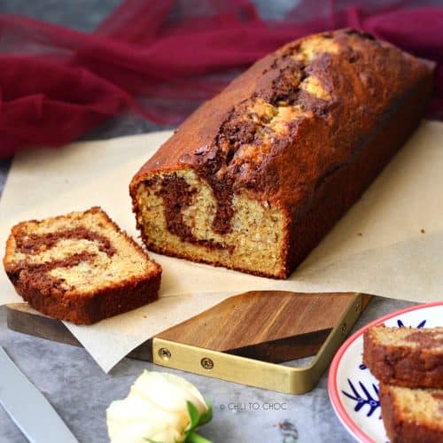 Chocolate Marbled Banana Bread - Chili to Choc