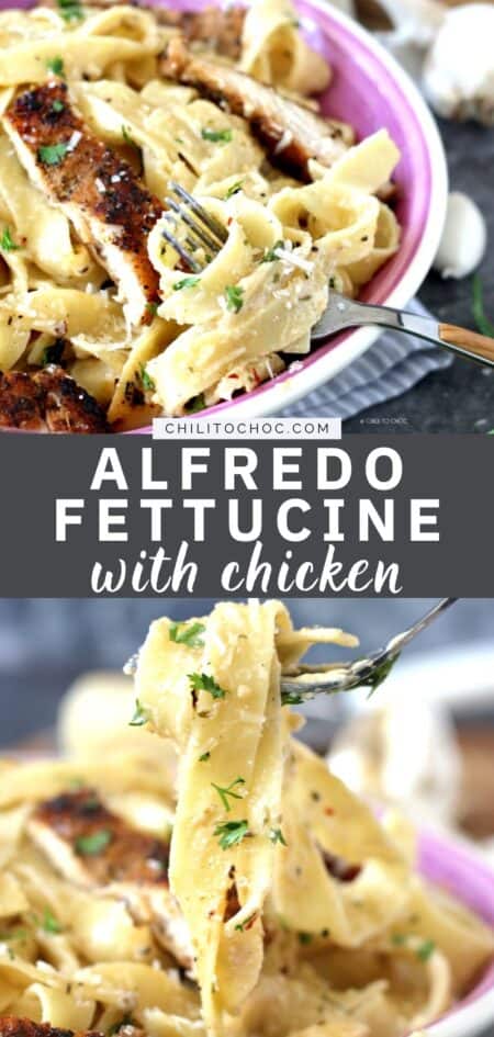 Fettuccine Alfredo With Grilled Chicken - Chili to Choc