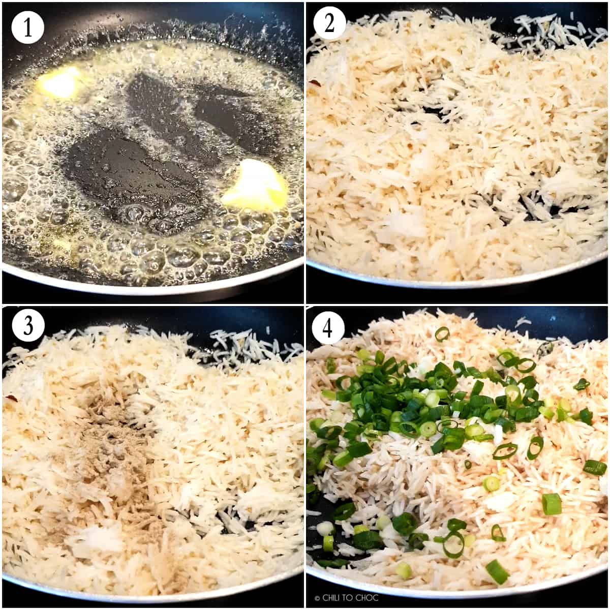 Step by step of how to make Garlic Butter Fried Rice