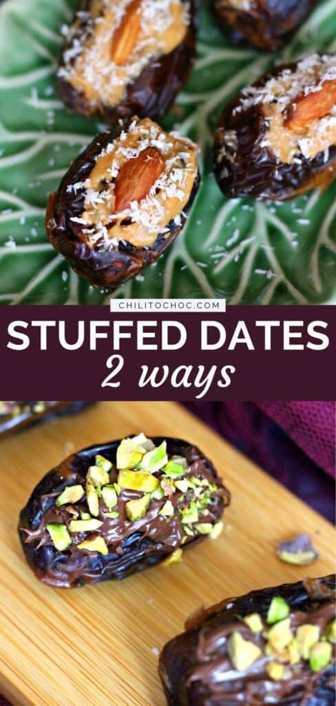 pinterest graphic for stuffed dates 2 ways