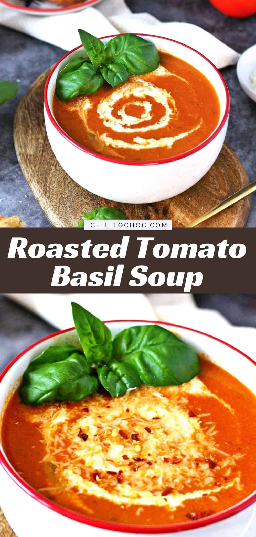 Roasted Tomato Basil Soup For Two - Chili to Choc