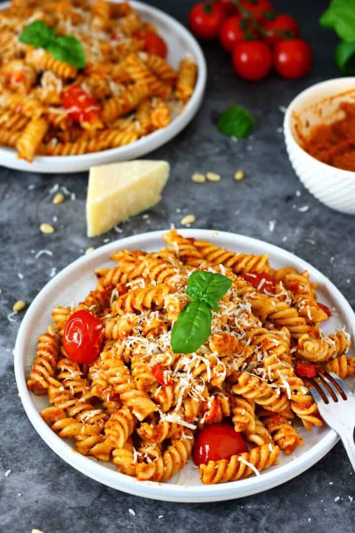 Pasta With Pesto Rosso (sun-dried Tomato Pesto) - Chili To Choc