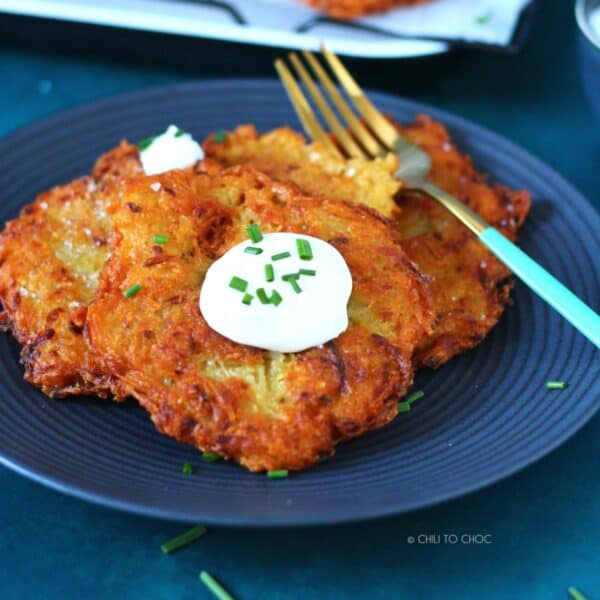 German Potato Pancakes (Kartoffelpuffer) - Chili to Choc