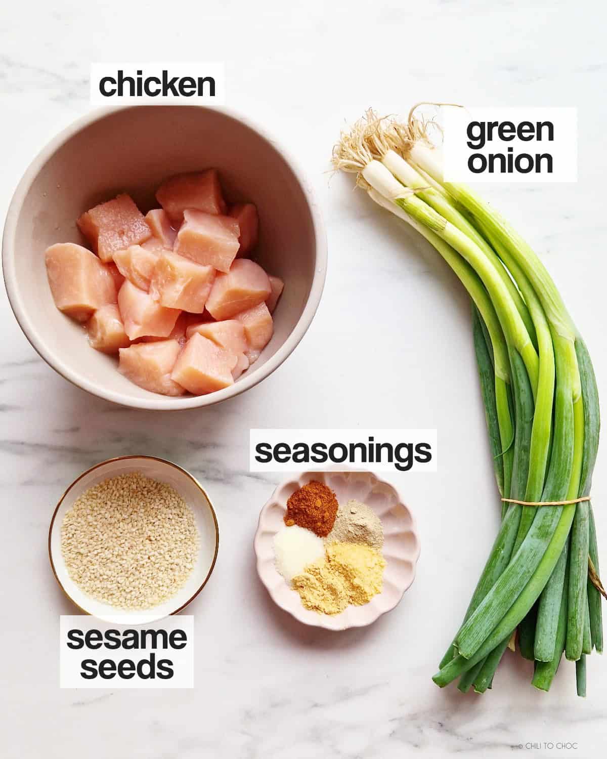 Ingredients for making chicken.