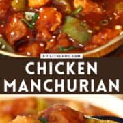 Pinterest collage for Chicken Manchurian.