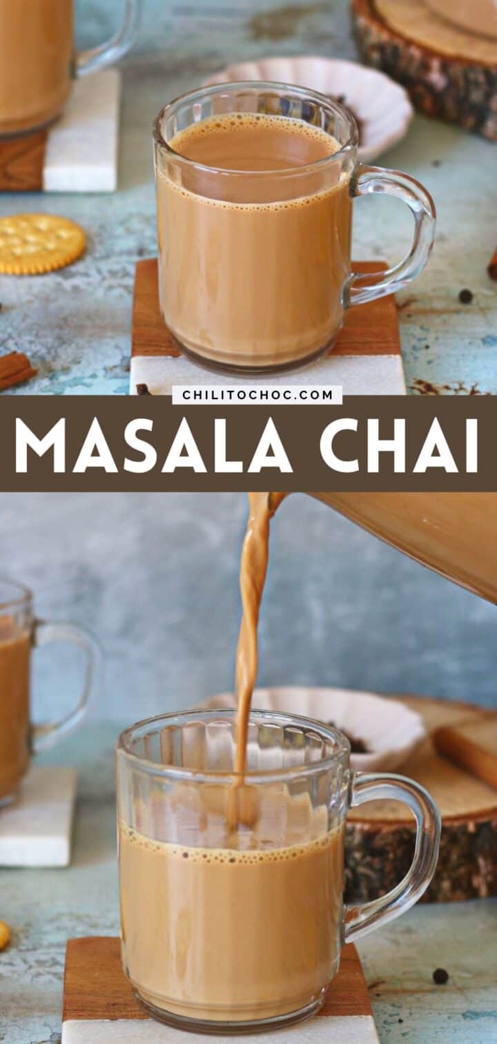 Pinterest collage for masala chai.