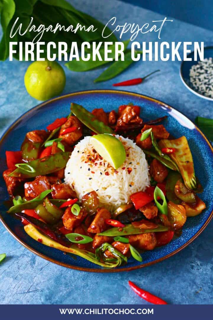 Pinterest graphic for Firecracker Chicken.