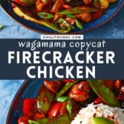 Pinterest collage for Firecracker Chicken.