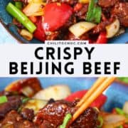 Pinterest collage for Crispy Beijing Beef.