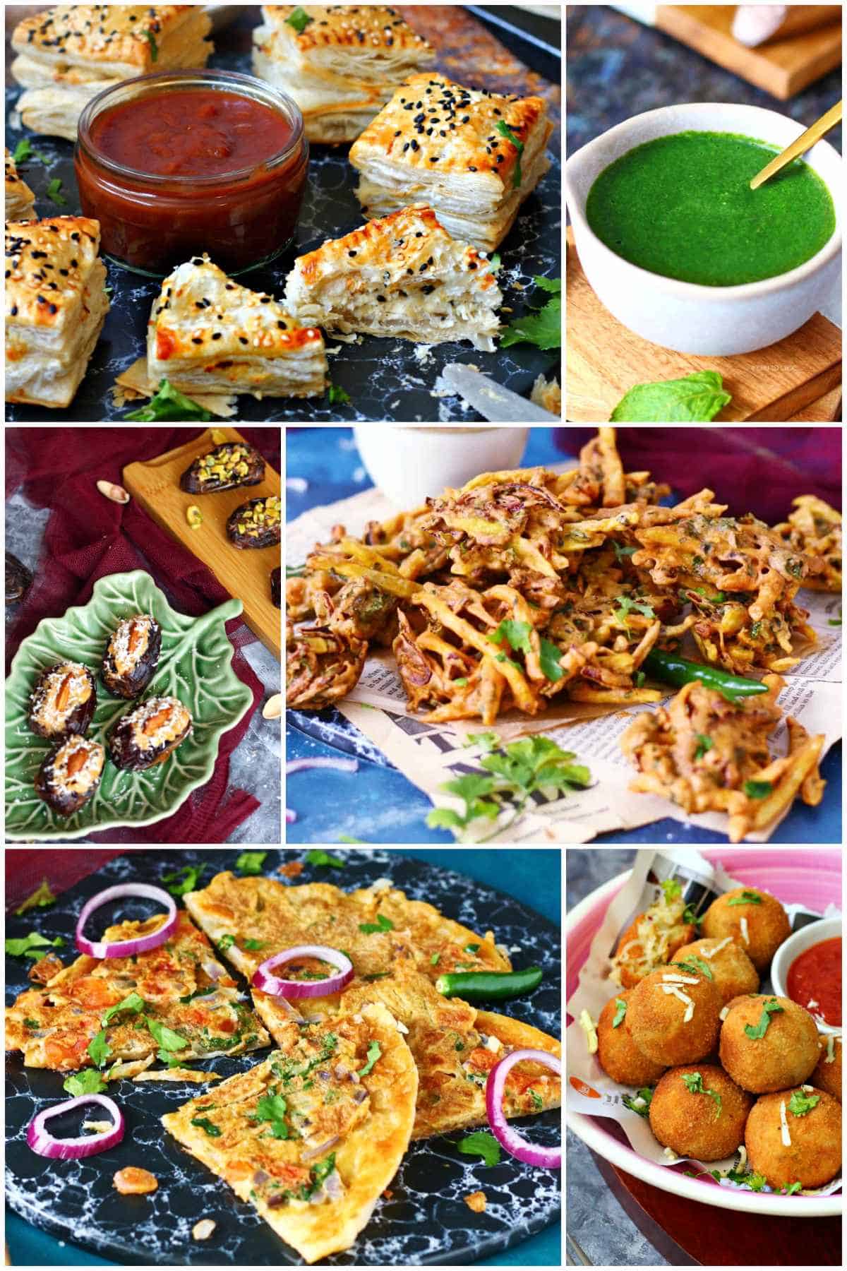 Collage of six Pakistani Ramadan recipes.