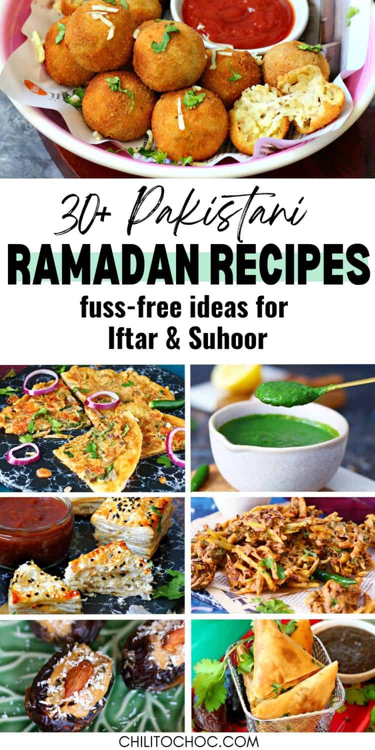 Pinterest collage for Pakistani Ramadan Recipes collection.